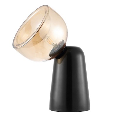 Omara 13" Table Lamp - Amber/Black - Safavieh