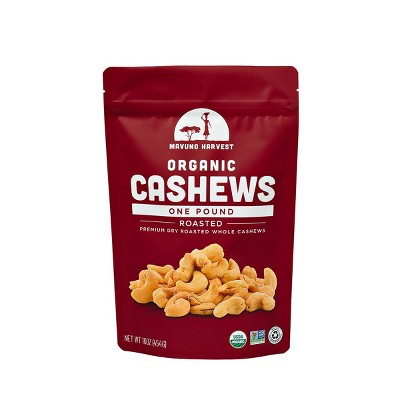 Mavuno Harvest Organic Dry Roasted Cashews, a Delicious Vegan Healthy Snack Packed with Vitamins and Bursting with Flavor