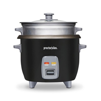 Proctor Silex 6 Cup Rice Cooker & Food Steamer - 37510: Vegetable Steamer, Stay-Cool Handles, Dishwasher-Safe Parts