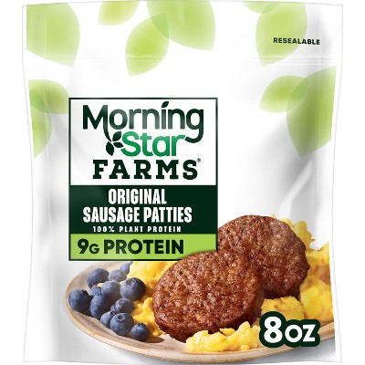 MorningStar Farms Veggie Frozen Breakfast Plant Based Sausage Patties Original - 8oz/6ct