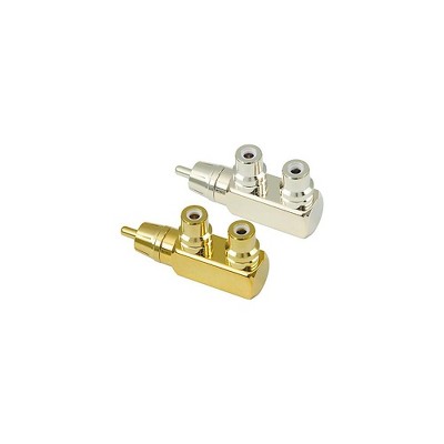 American Recorder Technologies RCA Male to 2 RCA Female Right Angle Adapter