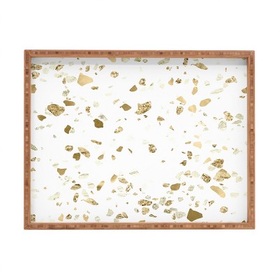 Nature Magick Metallic Gold Terrazzo Sparkle Bamboo Tray - Deny Designs