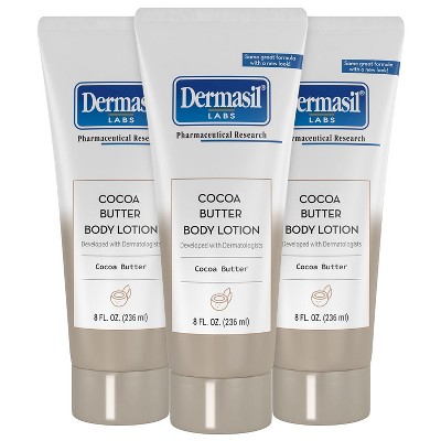 Dermasil Body Lotion, Cocoa Butter, 3-Pack – Non-Greasy, Fast-Absorbing, Sweet Scent, Cruelty-Free, 8 Oz Ea