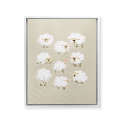 Showmemars Herd of Sheep 8" x 10" White Framed Canvas - Society6