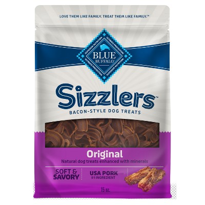 Blue Buffalo Sizzlers Natural Bacon-Style Soft-Moist Dog Treats Original Pork