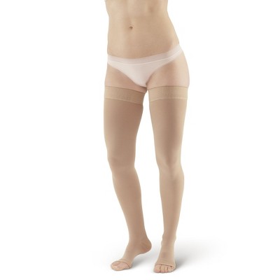Ames Walker AW Style 212 Adult Long Medical Support 20-30 mmHg Compression Open Toe Thigh Highs w/Dot Band
