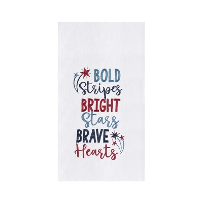 C&F Home Bold Stripes Bright Stars Brave Hearts 4th of July Kitchen Towel
