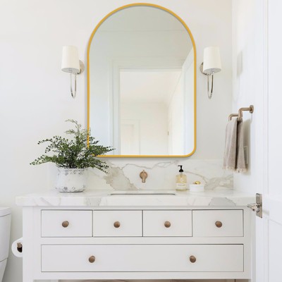 PexFix Bathroom Wall Mirror Large Metal Frame Wall Mounted Mirror for Bedroom Living Room Dresser Entryway Decor