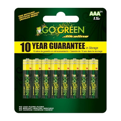 GoGreen Power Alkaline AAA 24pk Batteries
