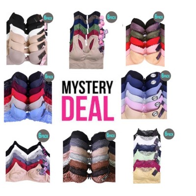 PACK OF 6 SOFRA OR MAMIA WOMEN'S MISSY & PLUS MYSTERY DEAL EVERYDAY BRAS (BR6MYST)