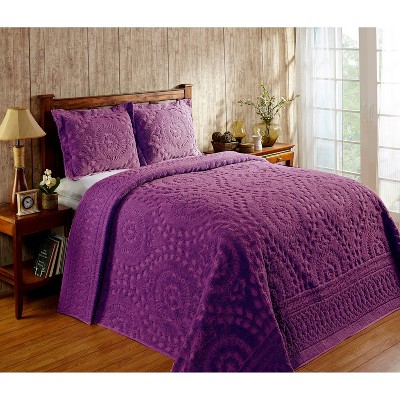 Rio Collection 100% Cotton Soft & Breathable Chenille Tufted Unique Luxurious Floral Design Bedspread, All-Season, Machine Washable - Better Trends