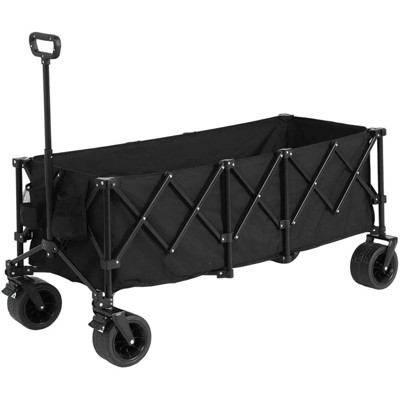 FATMOON Extra Long 300L Wagon Cart Collapsible,with 220LB Weight Capacity & All-Terrain Wheels – Utility Cart for Camping,for Families,Outdoor