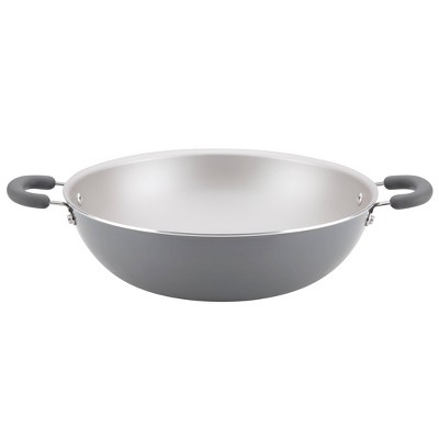 Rachael Ray Create Delicious 14.25" Aluminum Open Wok Gray