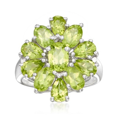 Ross-Simons 5.00 ct. t.w. Peridot Cluster Ring in Sterling Silver