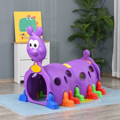 INFURNIC Dollhouses Caterpillar Climbing Tunnel for Kids Climb Toy Indoor Outdoor Toddler Play Structure for 3-6 Years, Purple, 59.00"*38.30"*38.30"
