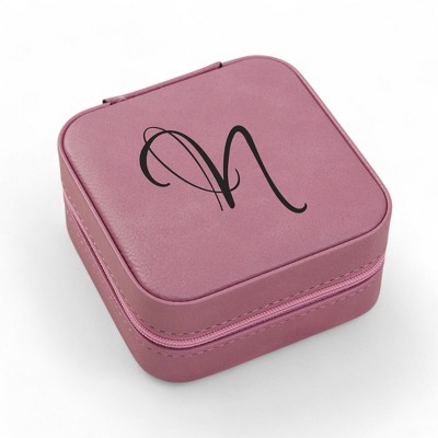 Personalization Mall Personalized Pink Leatherette Jewelry Case