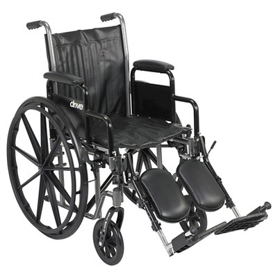 Drive Medical Silver Sport 2 Wheelchair - 18″ Seat, Detachable Desk Arms, Elevating Leg Rests