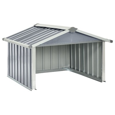 vidaXL Garden Shed Grey Galvanized steel Standard Durable Garden Shed