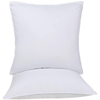 HomeRoots Set of Two Microfiber Down Alternative Medium Hypoallergenic European Size Bed Pillows