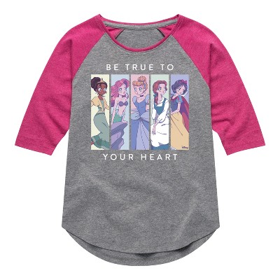 Girls' - Disney - Be True To Your Heart Shirt Tail Raglan Graphic T-shirt