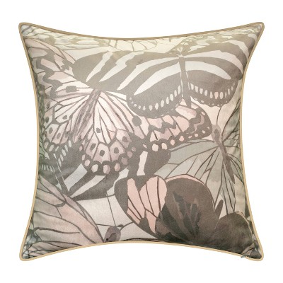20"x20" Oversize Velvet Bold Butterfly Print Square Throw Pillow - Edie@Home