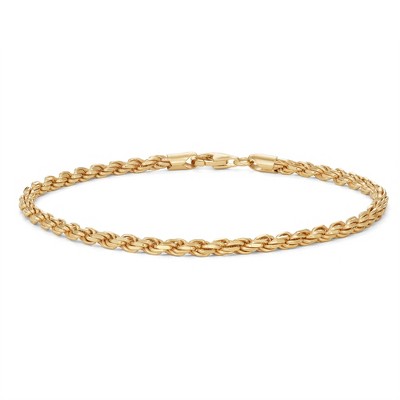 Giorgio Di Vicenza 14K Gold Over Sterling Silver Men's 3.75mm Rope Chain Bracelet
