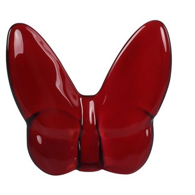 HomeRoots 3" Burgundy Crystal Butterfly Figurine Tabletop Sculpture