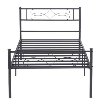 VECELO Modern Bed Frame Metal Platform Bed with Headboard & Footboard, Underbed Storage No Box Spring Needed