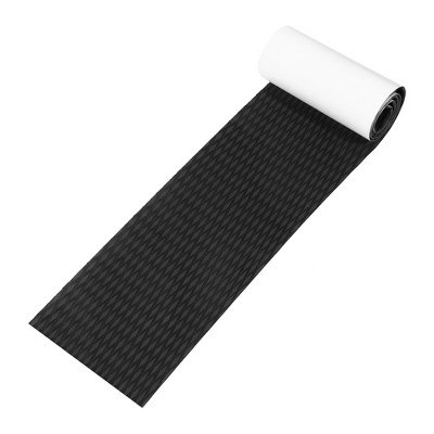 Unique Bargains EVA Faux Teak Decking Sheet Mat Rhombus Pattern Self-Adhesive Black 94.5"x11.85"
