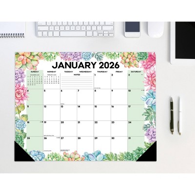 Willow Creek Press Succulents Academic July 2025 - June 2026 22"x17" Large Monthly Deskpad Calendar