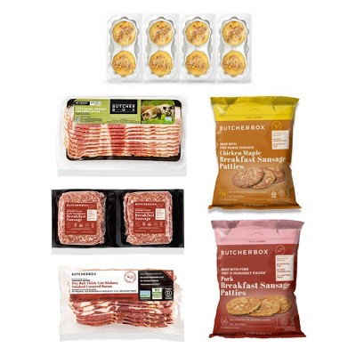 ButcherBox - Breakfast Essentials Bacon, Sausage, Egg Bites Variety Box - Frozen - 8.8 lbs