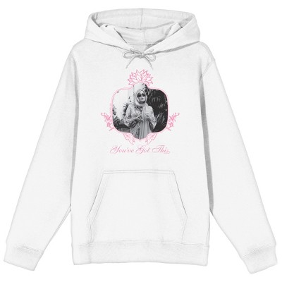 White Lotus You've Got This Long Sleeve White Adult Hooded Sweatshirt