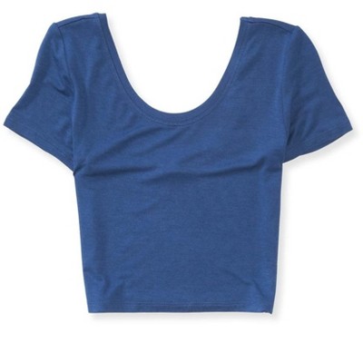 Aeropostale Womens Scoop-Back Bodycon Basic T-Shirt