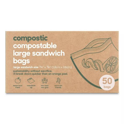 Compostic  100% Compostable Sandwich Bags - 50ct