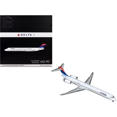 McDonnell Douglas MD-90 Commercial Aircraft "Delta Air Lines" White w/Blue & Red "Gemini 200" 1/200 Diecast Model by GeminiJets