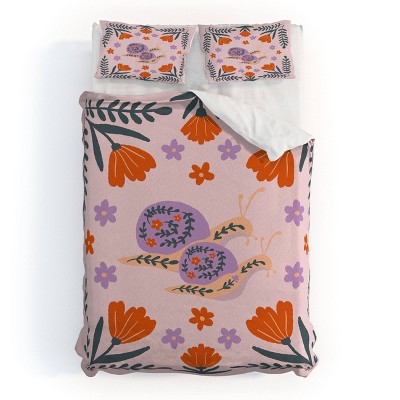 Deny Designs Kids' Angela Minca Snails and Flowers Duvet and Sham Set