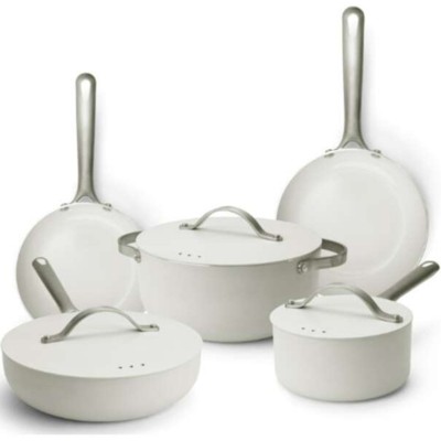 Alva Mobi 8-Piece Titanium Ceramic Nonstick Cookware Set - Cannoli Cream