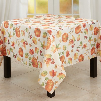 Saro Lifestyle Fall Tablecloth With Pumpkin Design