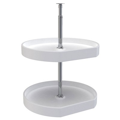 Rev-A-Shelf 20" Dual Shelf Lazy Susan D-Shaped for Corner Wall In Cabinet Kitchen Storage Organization, Turntable Storage