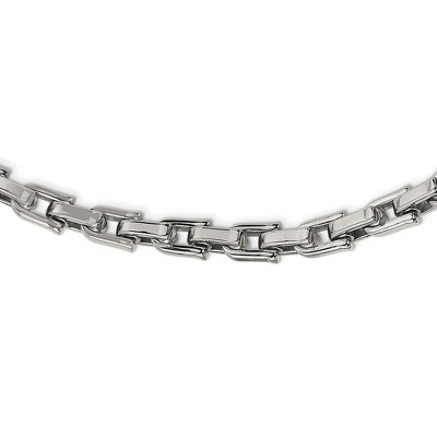 Black Bow Jewelry Men's Stainless Steel Polished Shackle Link Chain Necklace, 20 Inch