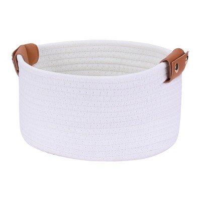Unique Bargains Handcrafted Cotton Rope Widened Handles Storage Baskets