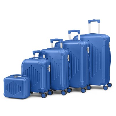 Karl Home 5 Piece Set ABS Trolley Cases Iron Trolley Rod Green