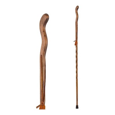 Brazos Twisted Fitness Walker Brown Wood Walking Stick 55 Inch Height