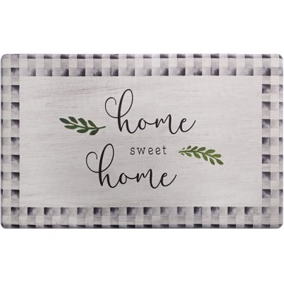SoHome Cozy Living Home Sweet Home Buffalo Check Border Anti-Fatigue Kitchen Mat