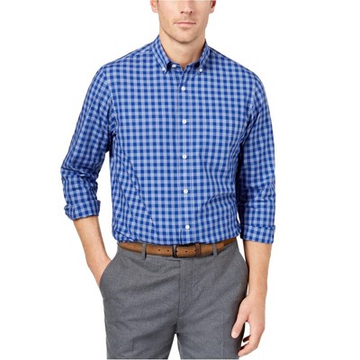Club Room Mens Gingham Button Up Shirt
