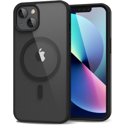Entronix [Magnetic] Case Compatible with iPhone 13 - [Clear Back] Soft Matte Frame
