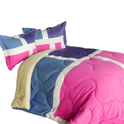 Slickblue Patchwork Comforter Set, Down Alt Fill & Quilt Stitching, Handmade Bedding, Reversible, Twin-Full/Queen Sizes