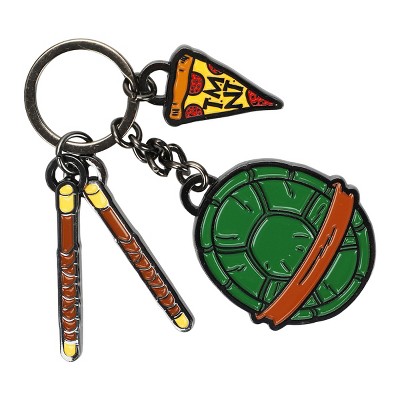 Teenage Mutant Ninja Turtle Keychain with Three Charms
