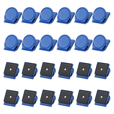 Unique Bargains Stainless Steel Decorative Hooks and Hangers Refrigerator Magnetic Clips 1.38" x 1.22" 24 Pcs