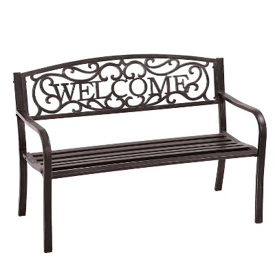 BestMassage Metal Garden Bench Outdoor Patio Furniture Park Bench